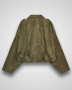 Oversize Wildlederimitat-Jacke