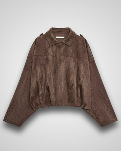 Oversize Wildlederimitat-Jacke