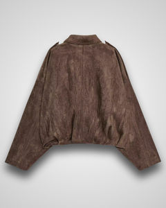 Oversize Wildlederimitat-Jacke