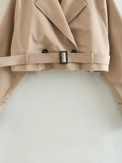 Cropped Trenchjacke