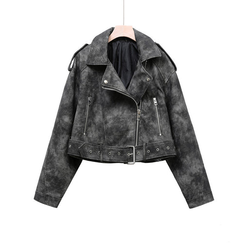 Cropped PU Lederjacke