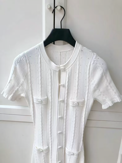 Elegantes Strickkleid mit Knopfleiste