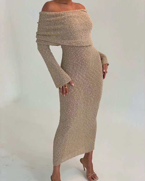 Odysée Off-Shoulder Strickkleid