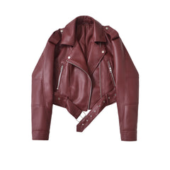 Cropped PU Lederjacke
