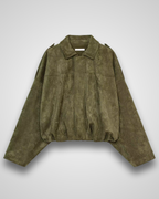 Oversize Wildlederimitat-Jacke