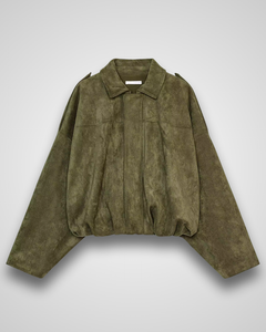 Oversize Wildlederimitat-Jacke