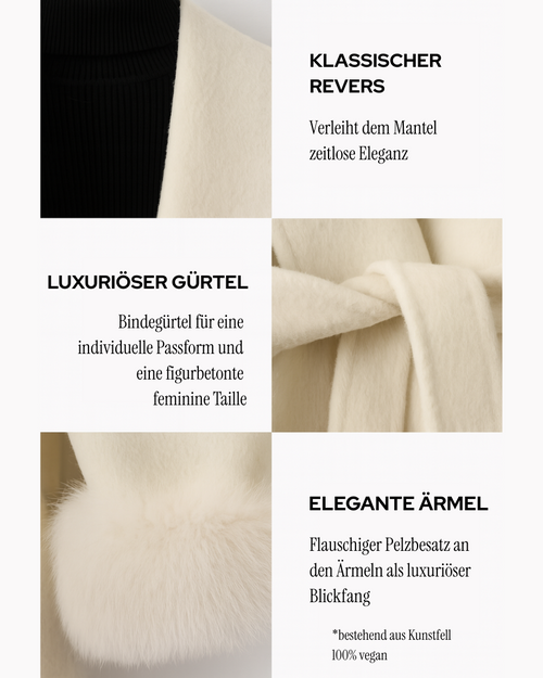 Odysée Wollmantel mit Kunstfellmanschetten