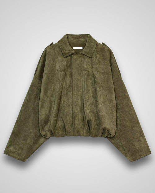 Oversized faux suede jacket